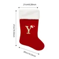 Large red Christmas stocking with gold embroidered letter Y and Santa hat decoration - Style Y / L
