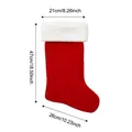Large red Christmas stocking with plush cuff, festive decorative hanging holiday ornament - Blank Style / L