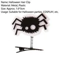 Cute Halloween cartoon spider hair clip with metal spring for festive cosplay parties - Black and White Spider Style (Style J)