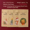 Juego de cuatro bolsas de regalo de Navidad de papel kraft para regalos y meriendas - Estilo Mixto de Dibujos Animados de Navidad / 12x6.5x25.5cm
