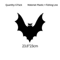 Paquete de 6 decoraciones de murciélago de Halloween 23.8x23cm para exteriores - Diámetro 23.8cm (6 Unidades/Paquete)