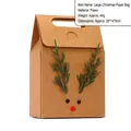 Large kraft paper Christmas gift bag with 3D reindeer design antlers and red nose - Reindeer Expression / L