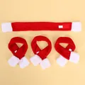 Rote und weiße Plüsch-Weihnachtsschal für Haustiere mit verstellbarem Klettverschluss. - Haustier Schal