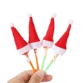 Mini bonnets de Noël pour sucettes et bouteilles, ensemble en peluche rouge et blanc, 4 pcs. - Bonnet de Noël pour Sucette / Lot de 4