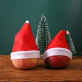 Set of mini red and white Santa hats for Christmas bottle and holiday gift decoration - Apple Christmas Hat