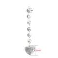 Detail of transparent crystal bead pendant with 30mm heart and 14mm octagonal beads. - Heart Style (30mm) / Clear