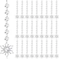 24 stuks kristallen sneeuwvlok kralenketting hangers voor kerstboom en bruiloft - Sneeuwvlok Stijl (43mm) / Transparant
