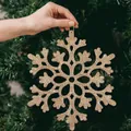 Große 30cm champagnergoldene Glitzer-Schneeflocke für Weihnachtsdeko - Einzelstück 30cm / Champagner