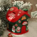 Scatola regalo di Natale a forma di casa con adesivi festivi per doni - Casetta di Natale / Piccolo Verde Rosso