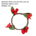 Portatovaglioli natalizio fatto a mano con bacche rosse per decorazioni da tavola - Bacca rossa / Diametro circa 11cm