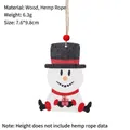 Wooden Christmas snowman hanging ornament with red scarf and gift box detail - Snowman Type A