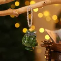 Handgemachter grüner Weihnachtsbaumanhänger aus Chenille mit eleganter Perlenkette - Stil 4 (Grüner Weihnachtsbaum mit Stern) / Grün