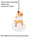 Mignon pendentif de bonhomme de neige en bois pour décoration de Noël DIY et sapin - Bonhomme de neige Style B
