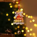 Addobbo natalizio fatto a mano in scovolino arancione e bianco con campanellino - Albero in Scovolino Stile 5