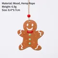Ornement de bonhomme en pain d'épices en bois pour sapin de Noël avec perle rouge - Bonhomme en pain d’épice