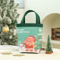 Festliche grüne Weihnachts-Geschenktüte aus Segeltuch mit süßem Weihnachtsbär-Druck - Weihnachtsbär Grün