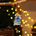 Addobbo per albero di Natale fatto a mano in scovolino bianco e blu con campanello - Albero in Scovolino Stile 6
