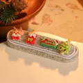 Sparkly rhinestone Christmas themed car temporary parking card with cute cartoon icons - Reindeer and Christmas Tree (Style 2)