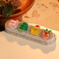 Bling rhinestone Christmas car parking phone number card with cute Santa and reindeer motif - Santa and Star (Style 3)