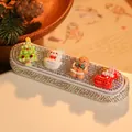 Christmas car temporary parking card with rhinestone and cute 3D charms - Snowman and Gingerbread Man (Style 4)