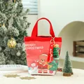 Sacchetto regalo di Natale in tela rossa festiva con simpatica stampa di orso e neve - Decorazione 3 (Albero di Natale in Feltro) / Orso di Natale Rosso (Decorazione Tipo 3)
