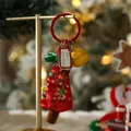 Portachiavi albero di Natale in peluche con campanellino e targhetta Merry Christmas. - Ciondolo spilla di Natale - Stile 5