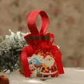 Rote Weihnachtsgeschenktasche mit Kordelzug und Weihnachtsmann-Motiv - S / Rote Weihnachtsfeier