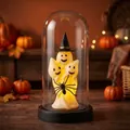 Spooky Halloween ghost glass dome night light with witch hat and spider table decoration - Plastic Dome / Der Hochstapler