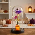 Rosa en cúpula de cristal de Halloween con ojo y figura de fantasma - Estilo Calabaza (WSYA) / Cúpula de plástico / Púrpura