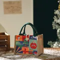 Kreative Weihnachts-Tragetasche aus Segeltuch für Äpfel und Geschenke mit Muster - Weihnachts-Leinenbeutel - Klein Grün