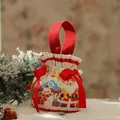 Festlicher Weihnachts-Geschenkbeutel mit Weihnachtsmann-Motiv und robustem rotem Tragegriff - Weiß Rot Weihnachtsparty / S