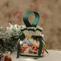 Festliche Weihnachts-Geschenktüte mit Henkel und Schneemann-Motiv für Süßigkeiten - Weiß Grün Weihnachtsparty / S