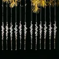 Lot de 12 décorations de Noël en forme de stalactites en acrylique pur transparent - 12 Pièces / Transparent
