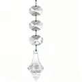 Close-up of clear crystal icicle hanging ornament for Christmas tree decor - Lantern Pendant
