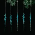 Lot de 5 ornements de Noël en forme de stalactites en acrylique bleu - 12 Pièces / Bleu