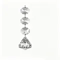 Detailed view of faceted transparent crystal beads and icicle pendant for Christmas decor - Diamond Shape Pendant