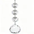 Macro view of clear faceted glass beads for elegant Christmas tree hanging decoration. - Crystal Ball Pendant
