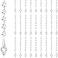 Clear acrylic crystal bead strands with teardrop pendants for Christmas tree decoration - Lantern Style (17x47mm) / Clear
