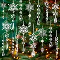 Fiocchi di neve e ghiaccioli in acrilico trasparente per decorazioni natalizie - Set da 18 pezzi / Trasparente