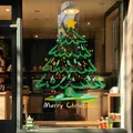 Small Christmas tree static window sticker for glass doors, size 33.5x47cm decoration - Green Christmas Tree / S