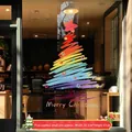Colorful artistic rainbow Christmas tree window electrostatic sticker, size 33.5x47cm - Colorful Christmas Tree / S