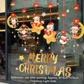 Christmas window static stickers with Merry Christmas gold text and cartoon characters - Christmas Light Balls A5 / Combination Set