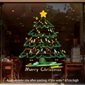 Christmas tree static window sticker in hand-drawn style for holiday glass decoration - Green Christmas Tree / L