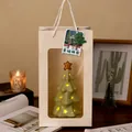Warm ceramic Christmas tree night light with star cutouts in a festive gift bag - Star Christmas Tree / Glowing Style (With Gift Bag)