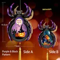 Lanterna a ragno luminosa per Halloween con nappa gialla e vari motivi festivi - Lanterna Ragno Viola Nero / 15.5x11cm