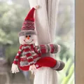 Festive plush Christmas snowman curtain buckle tieback in red and white holiday design - Snowman / 1 Piece