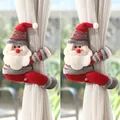 Adorable plush Santa Claus curtain tieback used for festive Christmas home decoration - Santa Claus Pendant / 2 Pcs/Set