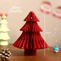 Árbol de Navidad de papel nido de abeja rojo para decoración de mesa festiva, 20cm - Figuras decorativas / 20cm / Rojo