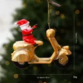 Decorazione natalizia festiva con Babbo Natale che guida una moto dorata per albero - singolo sacchetto OPP / 摩托车-老人
