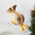 Decorazione natalizia a forma di caramella dorata con glitter bianchi per albero - singolo sacchetto OPP / Caramella Dorata